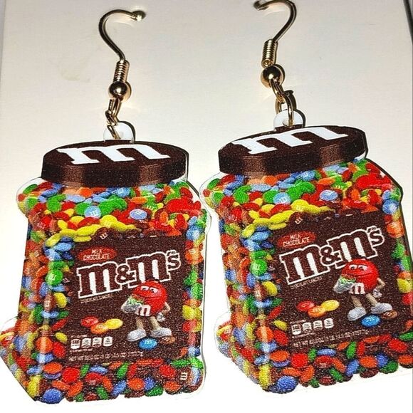 Fun dangling acrylic 5D pendant earrings - Picture 4 of 6